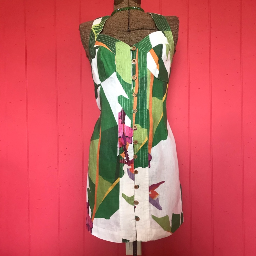NWT Farm Rio Tropicalistic floral linen dress XS